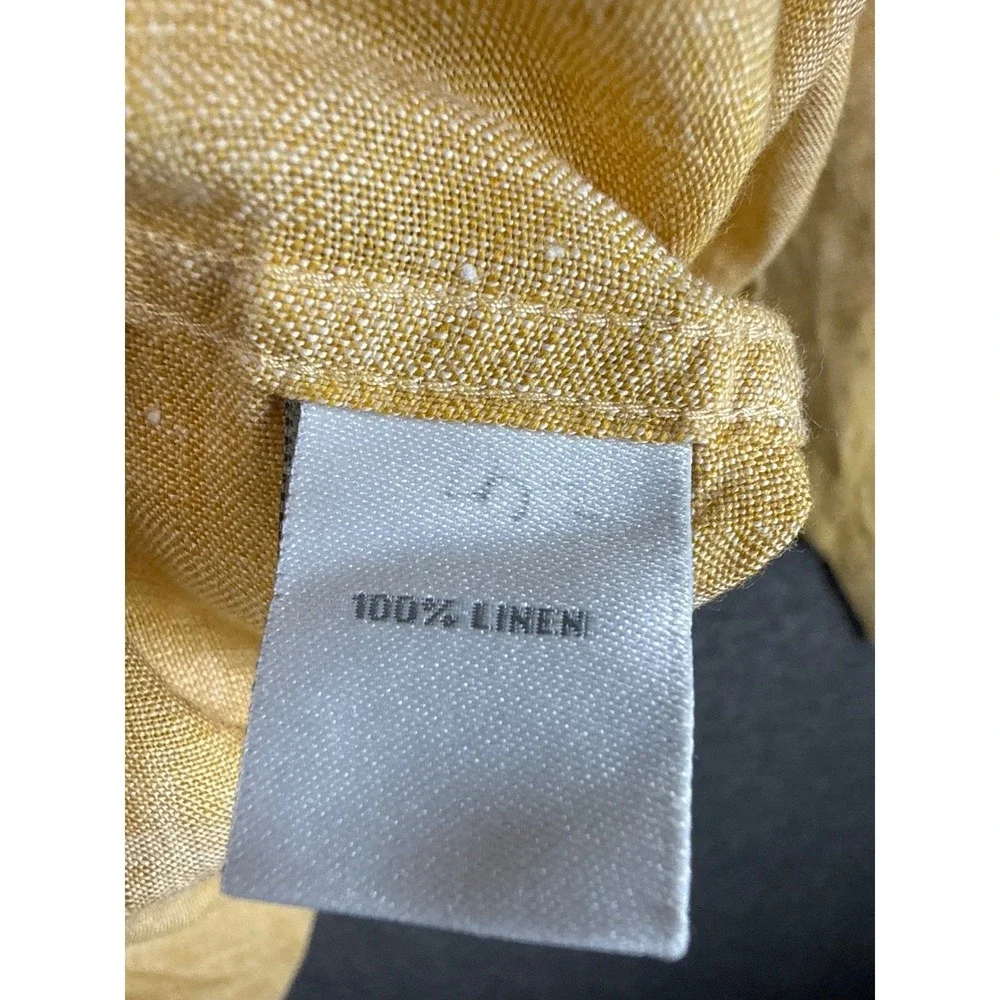Baird McNutt Murano Yellow Linen Button Down Shirt Long Sleeve Women Size M Chic - Picture 6 of 11